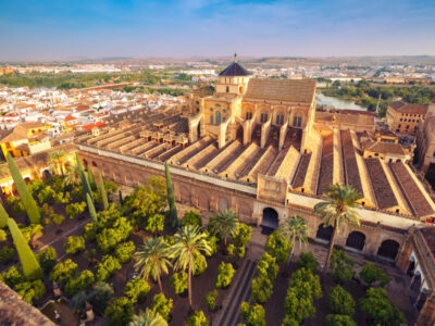 Aerial view of Great Mosque Mezquita - Catedral de Cordoba, Andalusia, Spain