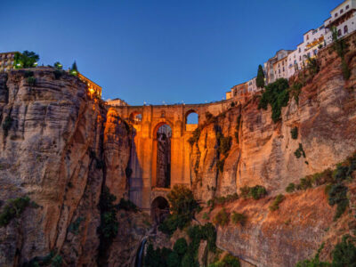 End of day the village of Ronda in Andalusia, Spain.