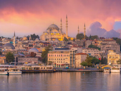 Downtown Istanbul skyline cityscape of Turkey