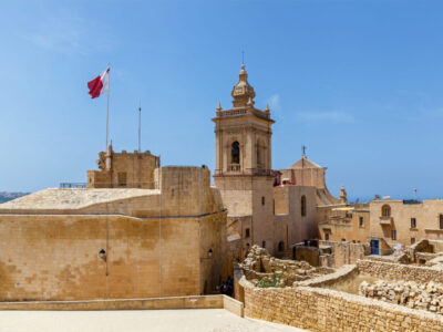 Citadel Victoria is a fortified city of St. John's bastion inside the citadel of Malta. Gozo Island. UNESCO World Heritage Site.