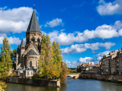 New temple or new protestant temple in metz on the moselle river