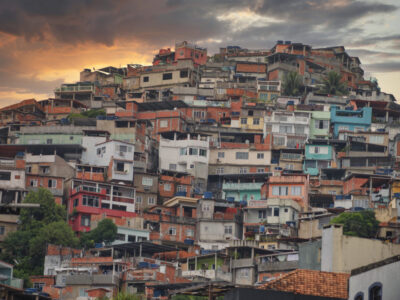 Rio de Janeiro downtown and favela.  Brazil