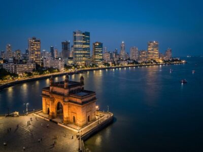 Gateway of India Monument at Dusk with Mumbai Skyline