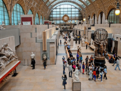 PARIS, FRANCE - APRIL 27, 2017: Interior of famous Orsay museum